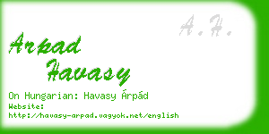 arpad havasy business card